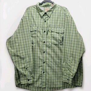 Red Head Brand Co. Size 3TG Tall Green Fishing Outdoor Vented Button Up‎ Shirt